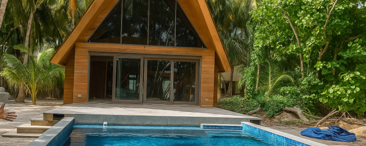 beach villa pool WIP